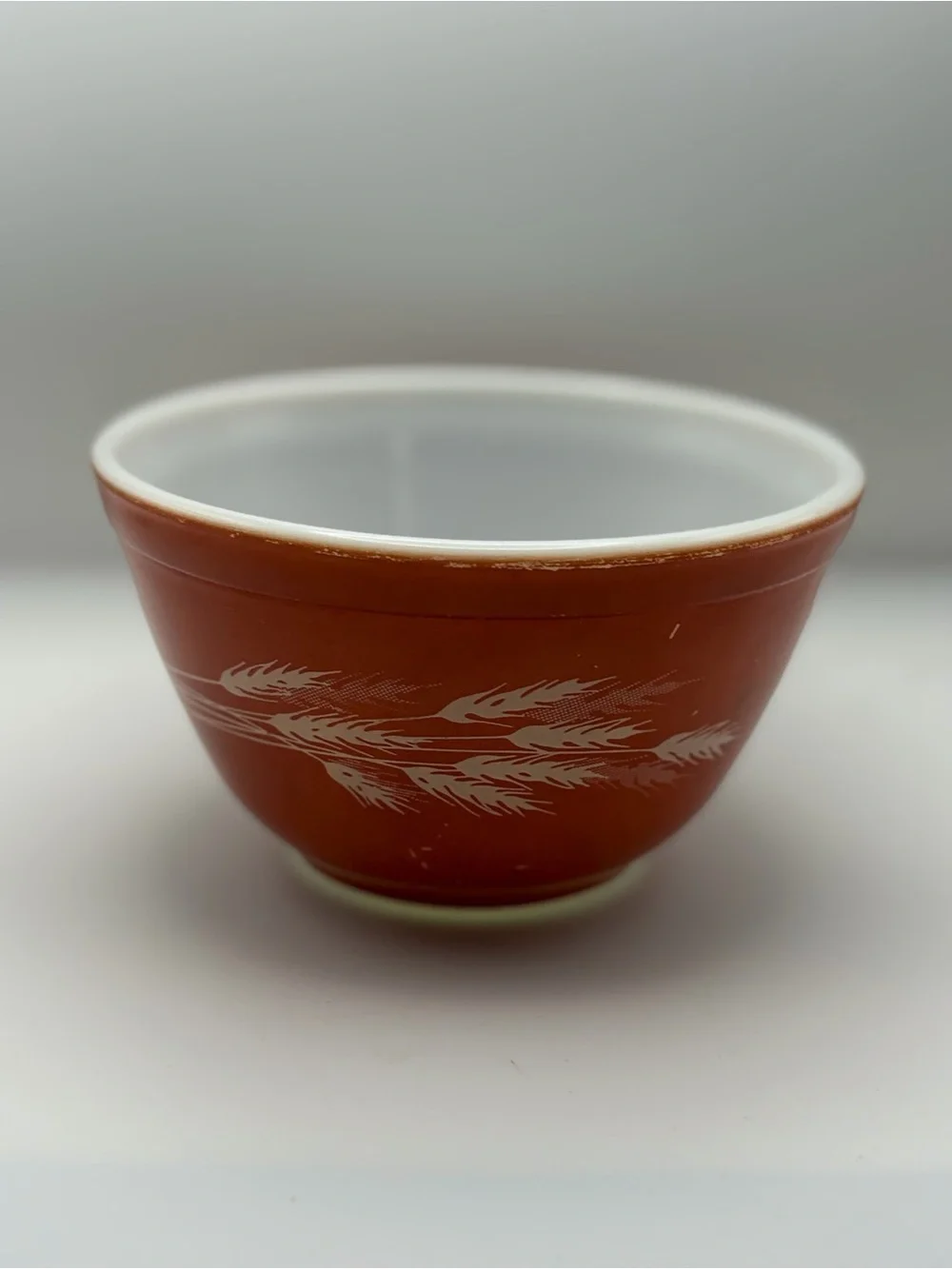 Vintage Pyrex 401 Autumn Harvest Wheat Orange Mixing Bowl 750ml USA Milk Glass